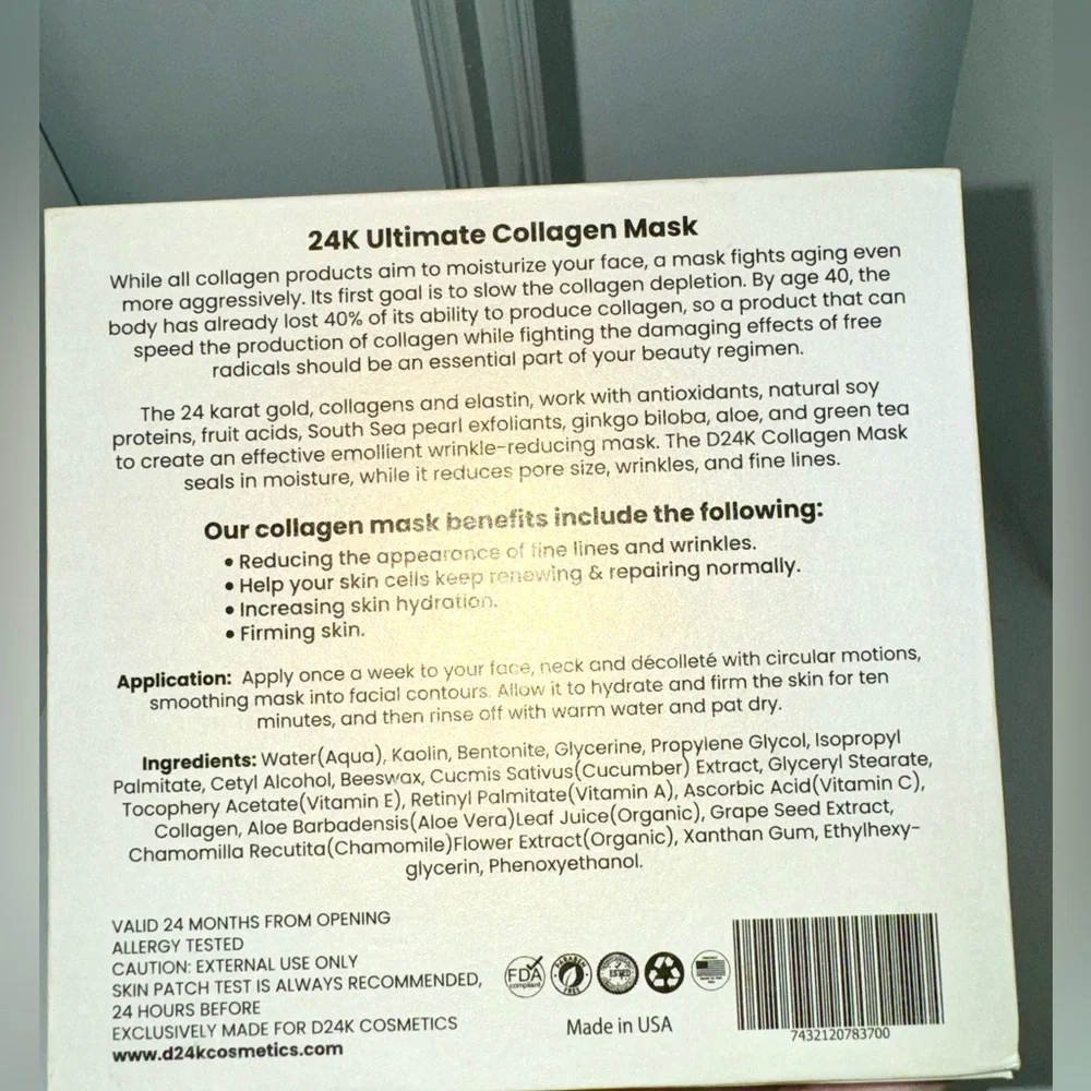 New in box 24k Ultimate Collagen Mask